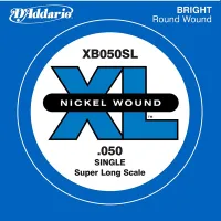 XB050SL Nickel Wound Отдельная струна для бас-гитары, никелированная, .050, Super Long, D'Addario