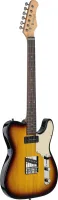 STAGG SET-CST BS - электрогитара, 22 лада, Telecaster,  корпус: ольха, гриф: клен, на болтах, накладка: палисандр, звукосниматели: SS, регулировки: 1х громкость, 1х тон, 3-х позиционный переключатель, цвет: санберст