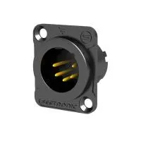 Seetronic MJ5F2C-BG- Панельный разъем XLR 5-pin (вилка) с фланцем типа D, под пайку, цвет черный