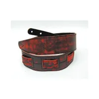 FL600227L21L Leather 21 Ремень для гитары, кожаный, огонь, Fidel