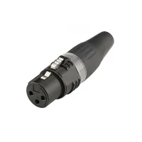Sommer Cable HI-X3CF-BLK- 
			Разъем XLR 3-pin (розетка) на кабель диаметром 3,5–7,0 мм, черный