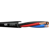 KLOTZ LSC425YS (LSCF425SW) Спикерный кабель 4х2,5мм², вн.диам.10мм, гибкий, PVC, черный, катушка 50 м