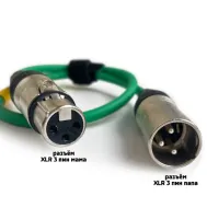 XLR3F-XLR3M (green) 0,6 метра балансный микрофонный кабель (зеленый) GS-PRO