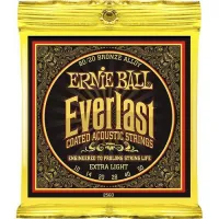 Ernie Ball 2560 струны для акуст.гитары Everlast Coated 80/20 Bronze Extra Light (10-14-20w-28-40-50) бронза с нанонапылением