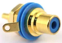 Rean NYS367-6 панельный разъем RCA гнездо, синий изолятор, золоченые контакты