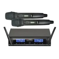 VOLTA DIGITAL 0202 PRO Микрофонная цифровая (2.4 МГц)  радиосистема с двумя ручным передатчиками (микрофонами) с конденсаторным капюлем. Радиус действия - 100 м при отсутствии значительных помех. Комплект состоит из приемного устройства и двух  ручных пер