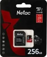 Карта памяти Netac Pro microSDXC NT02P500PRO-256G-R 256GB A1 V30 U3 C10 +SD Adapter