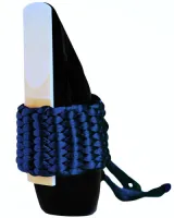 Soprano saxophone ligature Bambu AS04 - Плетеная лигатура с двумя шнурами-стяжками для саксофона сопрано. Цвет морской синий