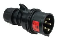 PCE Вилка кабельная 16А/400V/3Р+N+E/IP44, черная, безвинтовое подключение 015-6ttx