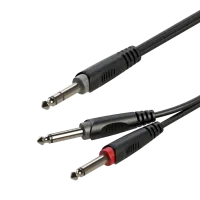 ROXTONE RAYC100/1 Инсертный кабель, 6.3мм stereo Jack + 2x6.3mm mono Jack, 1м