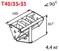 ИМЛАЙТ T40/35-35 Стыковочный узел для 3-х ферм под 90 градусов, d40х2 \ d16х2мм.