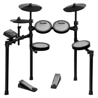 ROCKDALE DRUMS SD61-4 - Электронная ударная установка. 7,5” сетчатый малый барабан, 7,5” сетчатые томы (3шт), 10” тарелки (3шт: ride, hi-hat, crash). Педали-триггеры (хай-хет, бас-барабан). Прочная и устойчивая алюминиевая рама на четырех ножках. Соединит