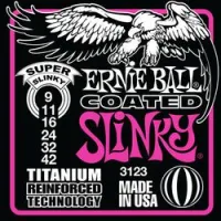 Ernie ball 3123  струны для электрогитары coated electric titanium rps super slinky 9-42