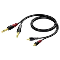 Procab CLA631/1.5- Аудиокабель 2хJack 6,3 мм моно (вилка) – 2хRCA (вилка)