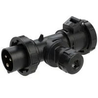 T-коннектор розетка + вилка с кабельным вводом 16А/230V/2P+E/IP67 94326000