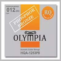 Olympia HQA 1253PB High Quality Acoustic 80/20 Phosphor Bronze струны для акустических гитар, 6 струн, натяжение Light, сердечник американ. сталь,калибры струн .012, .016, .024w, .032w, .042w, .053w