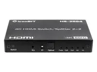 Коммутатор, усилитель распределитель HDMI IconBIT [HS-2504] 2х2, поддержка 4K60