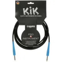 KLOTZ KIKC6.0PP2 готовый инструментальный кабель, чёрн., прямые разъёмы KLOTZ Mono Jack (голубого цвета), дл. 6м
