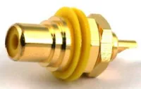 Rean NYS367-4 панельный разъем RCA гнездо, желтый изолятор, золоченые контакты