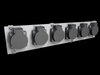 ИМЛАЙТ Панель модульная ПМ12-6SCHUKO RAL9016 Панель с розетками SHUKO — 6 шт, 210х85 мм, 12 модулей, цвет — белый
