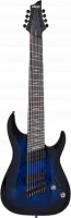 SCHECTER OMEN ELITE-8 MS STBB - 8 струнная электрогитара, 24 лада, мультимензур, корпус: махагон c топом из капа, гриф: клён, накладка: палисандр, звукосниматели: HH Schecter Diamond Heretic, регулировки: громкость, тон, 5-ти позиционный переключатель, цв