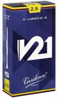 Clarinet reeds Vandoren V21 CR8025 - V21 clarinet reed with thicker heel and articulated heart with strength 2.5. Price per pack of 10 pieces