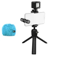 RODE Vlogger Kit USB-C разноцветное лето BLUE комплект Vlogger kit c голубой меховой ветрозащитой