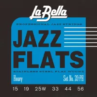 20PH Jazz Flats Комплект струн для джазовой электрогитары, никелированные, Heavy 15-56, La Bella