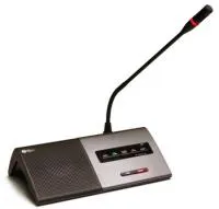Shure dm 6680 p. настольный микрофонный пульт. полностью цифровой со встроенным громкоговорителем , разъемом xlr для подключения микрофона на гибкой шее серии gm, с одним селектором каналов , со считывателем чип-карт и 3/5 кнопки для голосования.