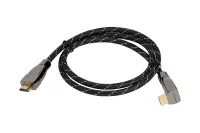 Кабель HDMI Wize [WAVC-HDMIRA-10M] 10 м., v.2.0, 19M/19M, 4K/60 Hz 4:4:4, 26 AWG, HDCP 1.4, HDCP 2.2, Ethernet, позол.угловой разъем, экран, черный, пакет