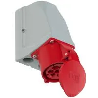 PCE Розетка настенная 32A/400V/6P+E/IP44, никелированные контакты 927-6v
