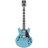 D'angelico premier mini dc ot  полуакустическая электрогитара, форма mini-335, цвет голубой