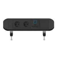 ABL 2A0BF2A4- Настольная розеточная станция серии Chroma с 2 розетками, 1xUSB-A, 1xUSB-C и 1 слотом для IMP, черная (2A000204)
