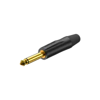 ROXTONE PJ2X-BG Разъем  jack 1/4" моно. Размер 94*15мм. Корпус: цинковый сплав под давлением, Контакты из чистой латуни с утолщенной гильзой 0,5мм, покрытие контактов: золото, Макс. диаметр кабеля: до 7,5мм, Цвет: черный