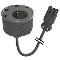 FORMING FUNCTION 9358051009- Встраиваемая розетка для монтажа в стол: 2 отверстия 7 мм, 2 отверстия 9,5 мм, цвет черный