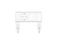 ABL 2A210101- Настольная розеточная станция серии Flexi с 1 розеткой и 1 слотом для IMP, белая с серебристым