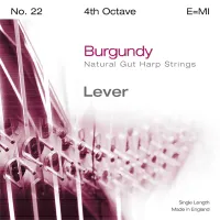 Harp E4 string Bow Brand Lever Burgundy - Lever harp E 4 octave gut string