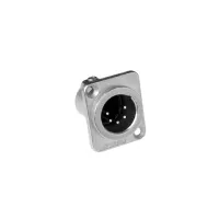 Amphenol AC5MDZ Панельный разъем XLR, D-тип, Папа, 5 контактов, Пайка кабеля, Никель, Стандартный