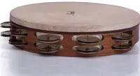 Symphonic tambourine Pearl PETM-1018GS - 10 inch tambourine with a skin head and 18 nickel silver plates in two rows
