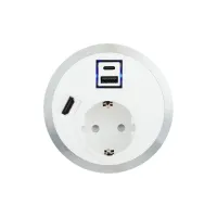 ABL 2F21F1B5- Встраиваемая розетка серии Port El с 1xUSB-A, 1xUSB-C и 1xHDMI, белая (2F210115)