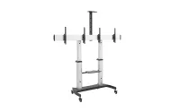 Мобильная стойка  Wize Pro [MH255] для 2-х дисплеев в конфигурации 2x1, 37"-60",  Max VESA 600x400 мм, наклон +5/-10 градусов, высота 168,5 см,полка для медиаплеера,полка для камеры ВКС, до 50 кг на один дисплей, серебристый