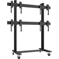 Vogels FTB2264 Black- Напольный мобильный стенд для видеостены 2х2 из дисплеев диагональю 49–55'', альбомная ориентация, макс. нагрузка 320 кг