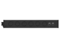 ABL 2M400602- Розеточная станция серии UDM с 6 розетками и 2xRJ45 Cat6A, черная