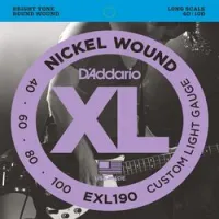 D`addario exl-190  cтруны для бас-гитары nickel wound 40-100, custom light