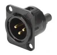 INLINE PA1060 Разъём XLR-M 3х контактный металл. черный (панельный)