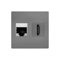 ABL 2T0210DH- Сдвоенный модуль подключения IMP 1xRJ45 Cat6A, 1xHDMI, серый