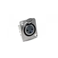 AMPHENOL AX3FD - разъем XLR блочный  3 контакта, 'мама', квадратный.фланец, покрытие контактов никел