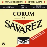 Classical guitar string set Savarez Nylon Rectifie-Corum 500PR - Silver-plated copper wound nylon basses Corum. Cast rectified nylon trebles. Medium tension