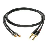 KLOTZ ALPP015 инсертный кабель 2 RCA папа х 2 Jack mono, позолоченные контакты, кабель AC106, чёрный, длина 1,5 м