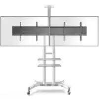 Onkron TS1881DV-W - Стойка для двух дисплеев с кронштейном 40"-65", мобильная, белая